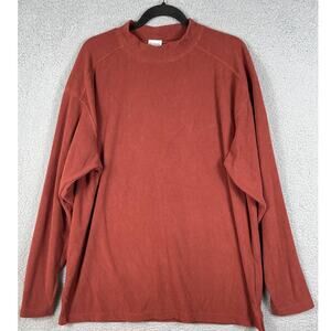 Columbia Mens XL Burnt Orange Ribbed Mock Neck Pullover Sweater Long Sleeve